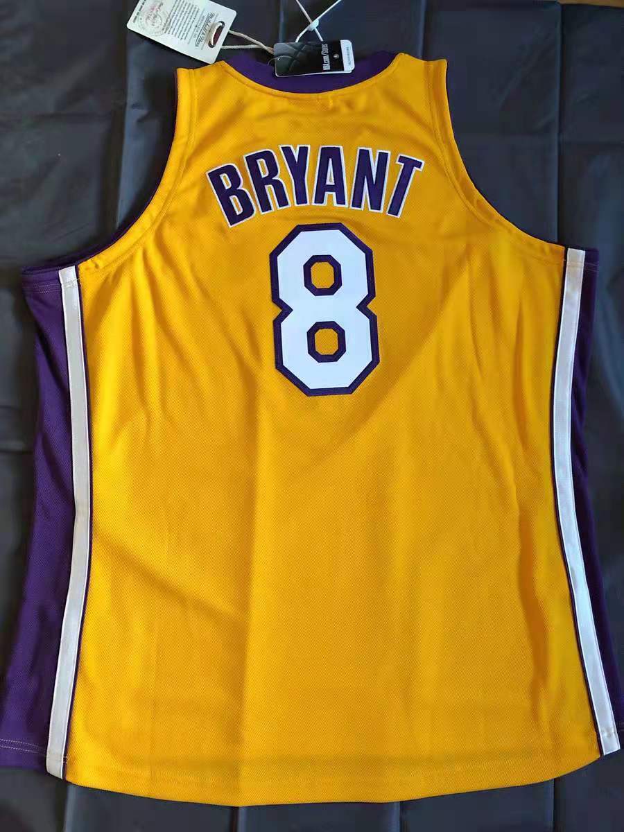 湖人队24号黄色08-09赛季密绣球员版球衣篮球服一件代发