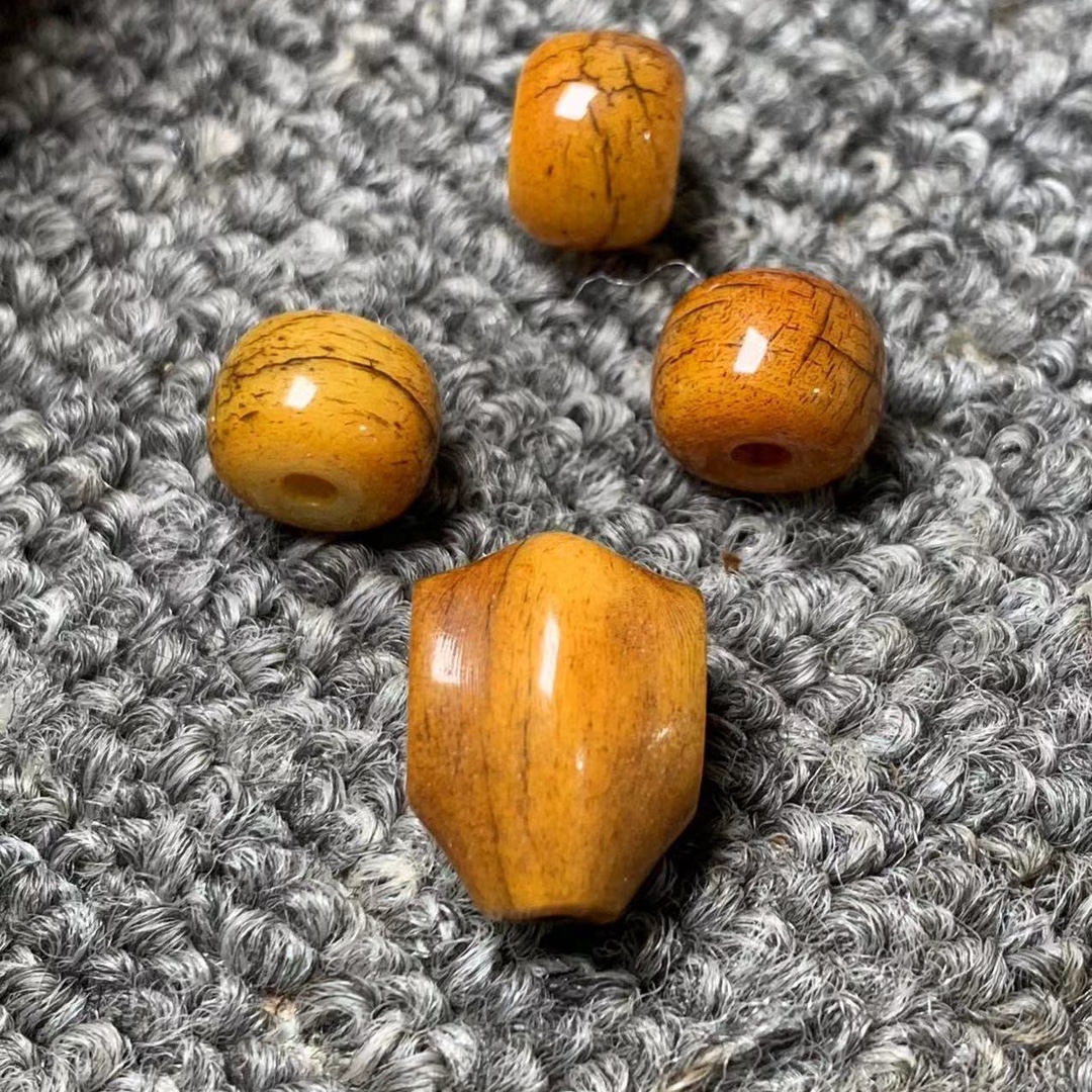 牦牛骨做旧老料文玩菩提子配饰手串108珠配件复古骨头配饰套装