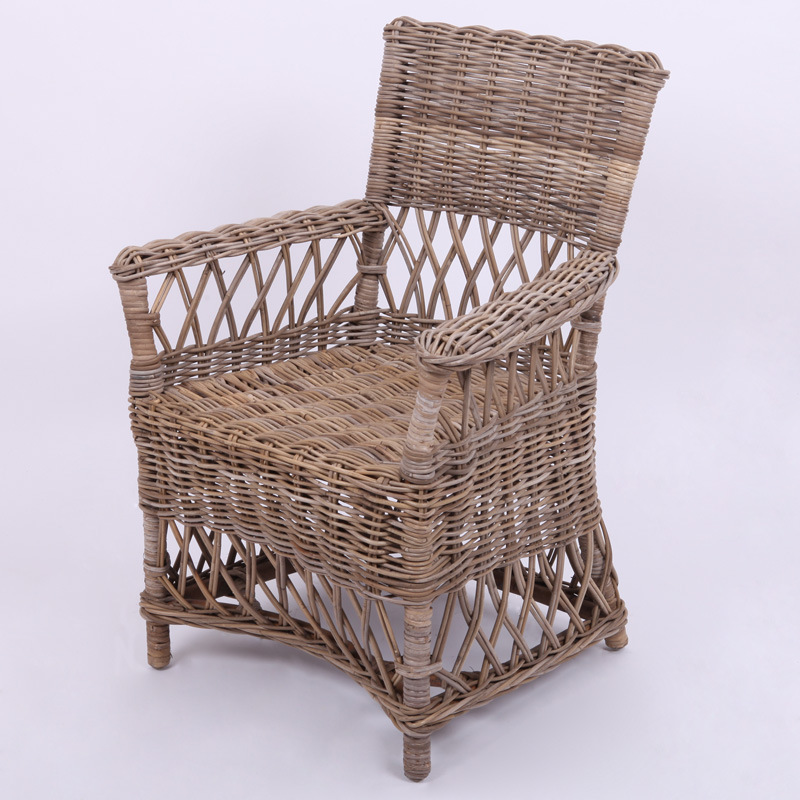 0成交0把休闲餐厅椅子咖啡店田园靠背藤椅北欧复古乡村真藤斜纹编织