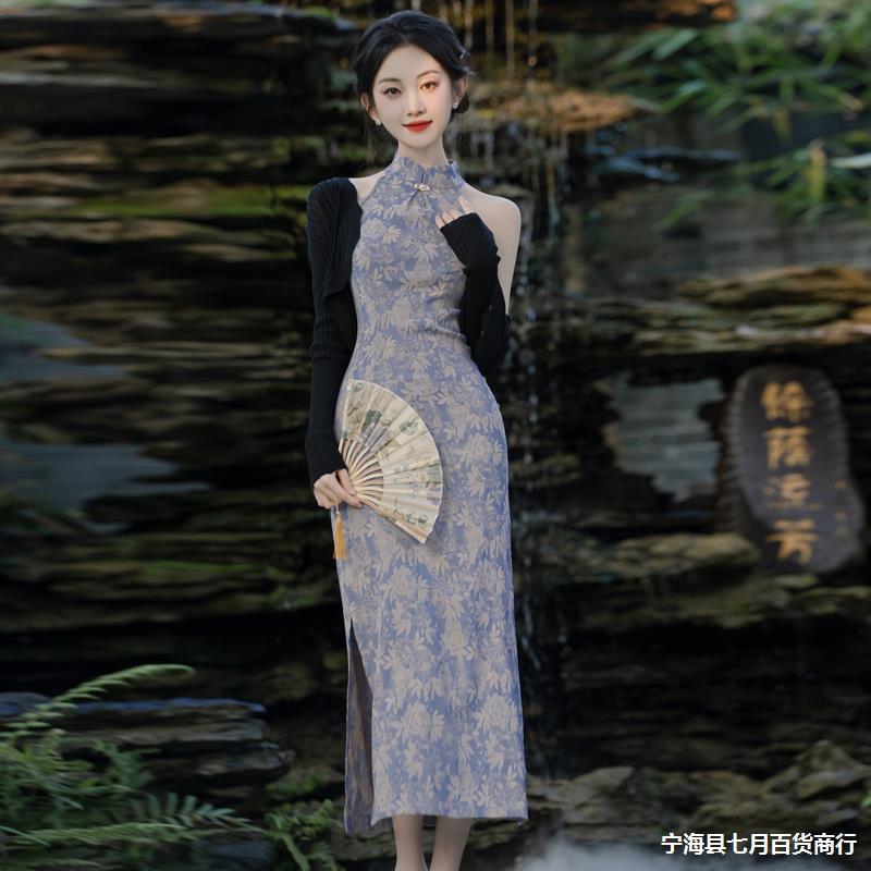 新中式国风改良复古提花无袖旗袍年轻款气质收腰连衣裙女夏装