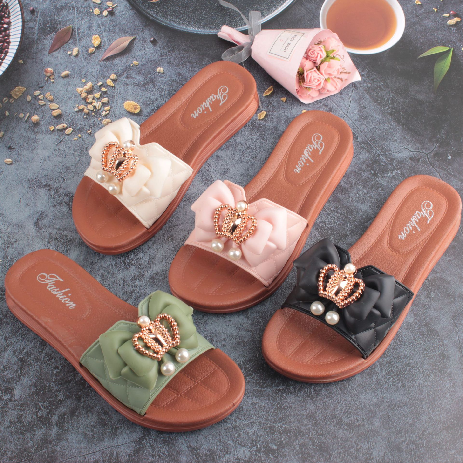 网红拖鞋女外穿夏季时尚百搭中跟厚底皇冠凉拖鞋2022新款ins潮