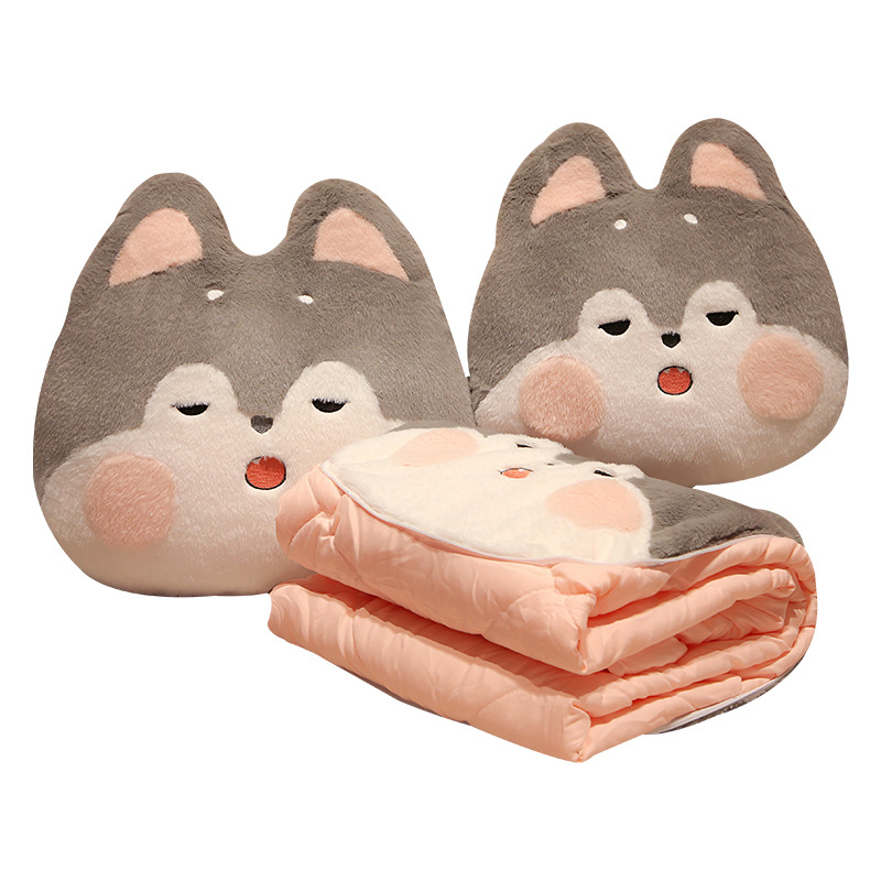 Cartoon Cushion Quilt Dual-Use Office Sofas Pillow Back Seat Cushion Siesta Pillow Two-in-One Multi-Purpose