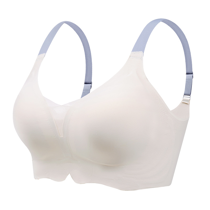 Women's Underwear Summer Thin Big Breast Small Breast Holding Anti-Sagging Adjustable Bra Large Size without Steel Ring Minimizer Bra