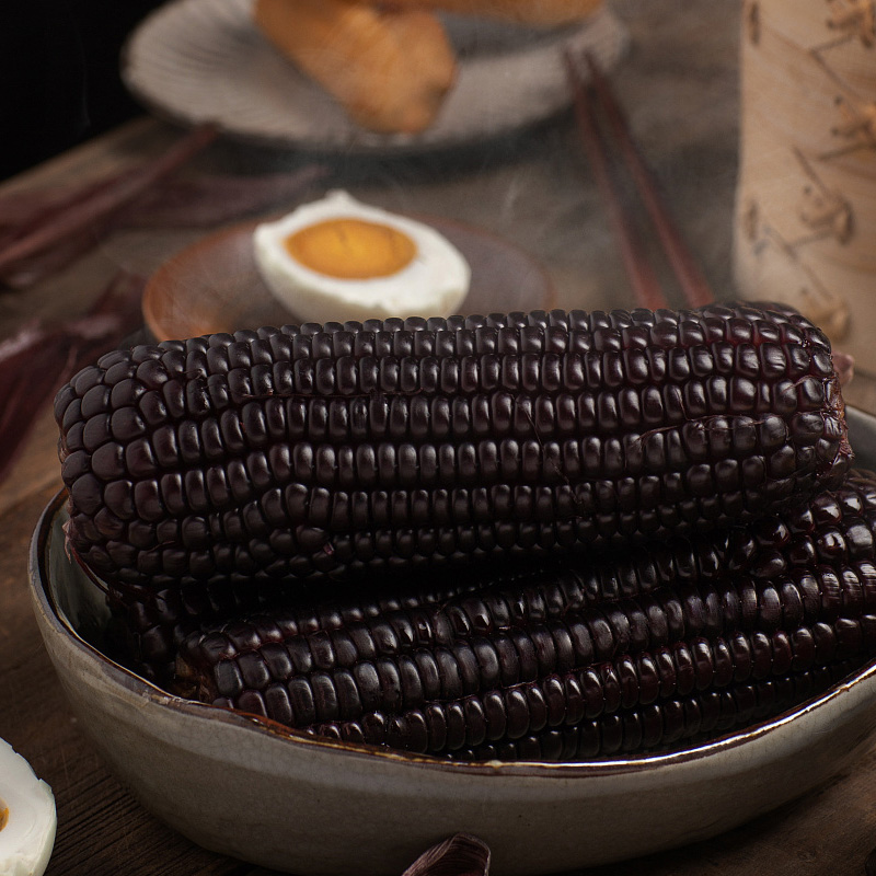 黑糯鲜食玉米东北农家新鲜软糯香甜黏嫩紫苞米棒花青素代餐