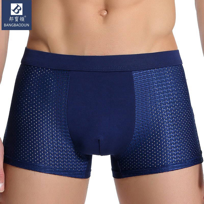 Live Hot Men's Ice Silk Boxer Modal Underwear Summer Mesh Boxer Briefs plus Size Breathable Pants