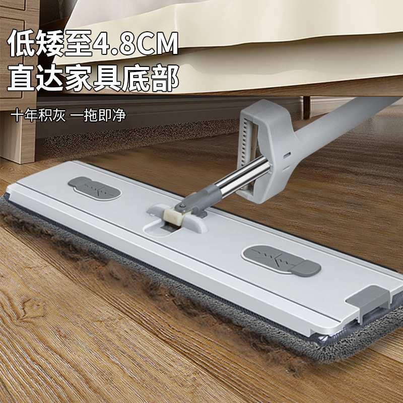 42cm Hand-Free Flat Mop Lazy Wholesale Mop Household Mop Mop Mop Bucket Rectangular Single Barrel