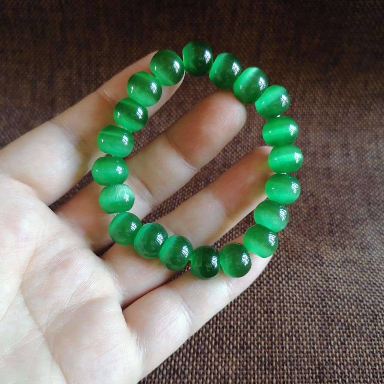 批发冰种猫眼石手链女苹果珠手链网红绿猫眼石饰品时尚礼物