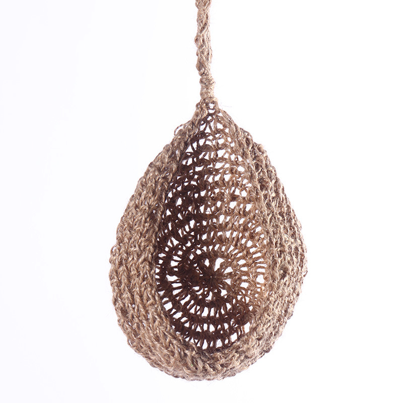 厂家麻绳钩织鸟窝挂件,收纳  手工编织 水果蔬菜蓝