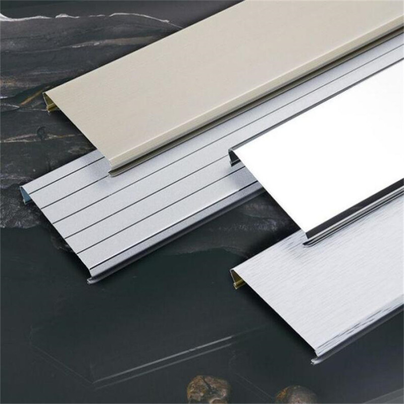 工程吊顶铝合金长条 办公室工厂吊顶天花c型铝条扣 h形密拼铝条扣