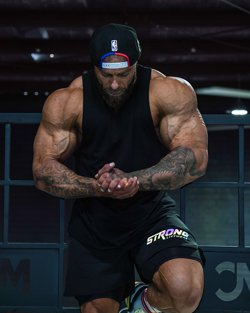 肌肉健身兄弟新款夏季男运动健身服锻炼变色字印花无袖弹力棉背心