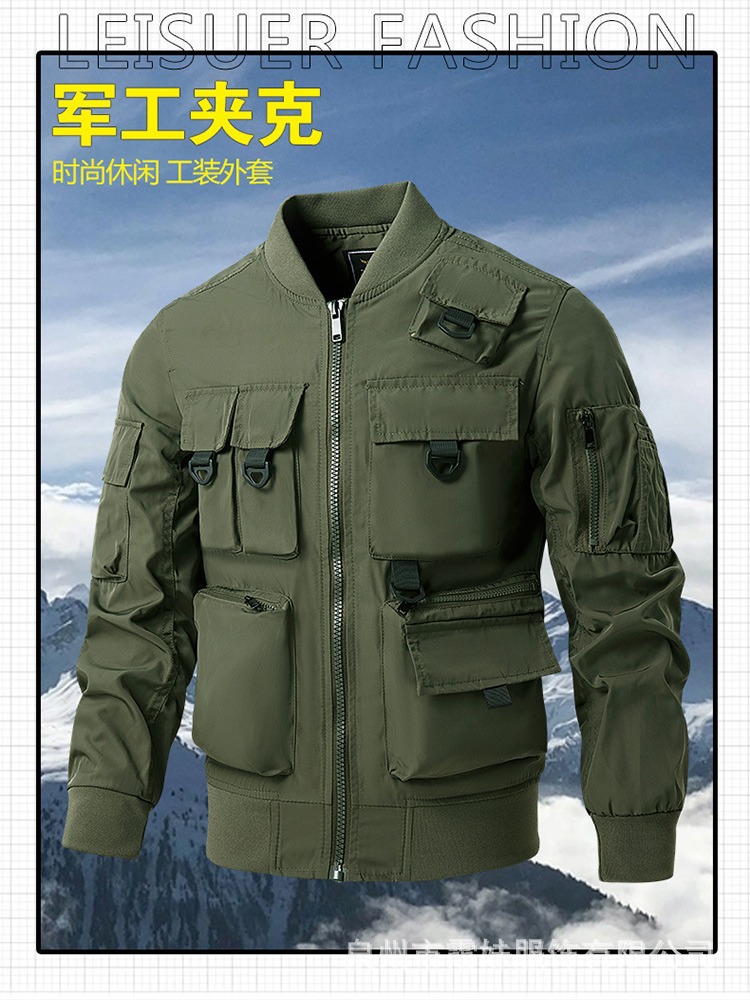 cross-border pilot jacket men‘s baseball uniforms functional multi-pocket coat european and american three-proof shell jacket workwear 8809