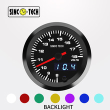 SINCOTECH 高速步进电机2吋7彩LED数码赛车电压表黑色52mm DO6367