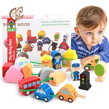 儿童益智早教玩具厂家 新款木质串珠玩具批发 diy木制积木玩具