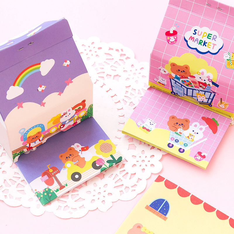 牛奶盒便签纸ins风可爱网红抽取式便签本无粘性盒装学生用便条纸