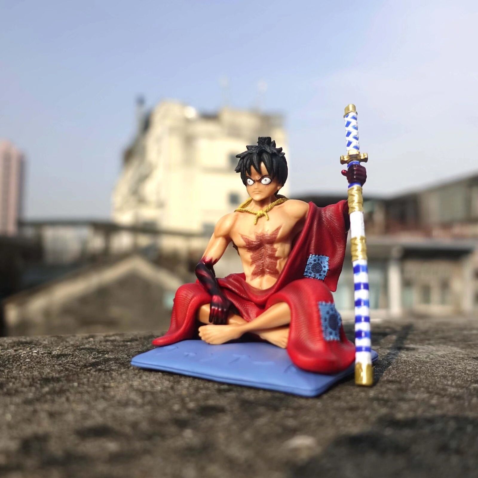 海贼gk 和之国 坐姿路飞 和服路飞 带刀坐姿 手办 摆件-阿里巴巴