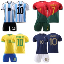 批发2223世界杯阿根廷梅西30号足球服套装成人7号C罗球衣跨境专供
