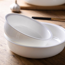 骨瓷蒸蛋碗矮扁浅碗家用深汤碗汤盆陶瓷碗平底面碗蒸菜钵蒸碗蒸鱼