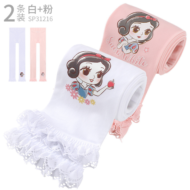 Disney Girls' Leggings Spring/Summer 2022 New Thin Baby Girl Fashionable Pink White Dance Panty-Hose Summer Clothes
