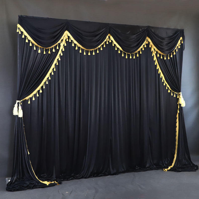 新款白事灵堂布置纱幔殡仪馆丧事葬礼幕布灵棚装饰背景纱幔黑白布