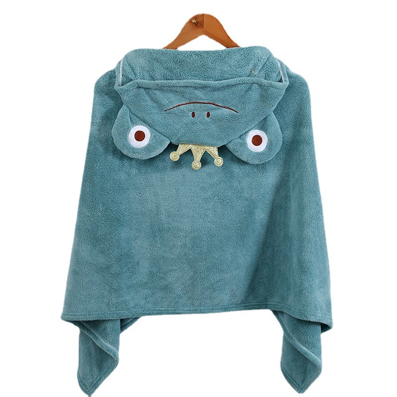 Wholesale Cartoon Animal Coral Fleece Infants Baby Beach near Bath Hooded Bath Towel for Children Cape Cloak