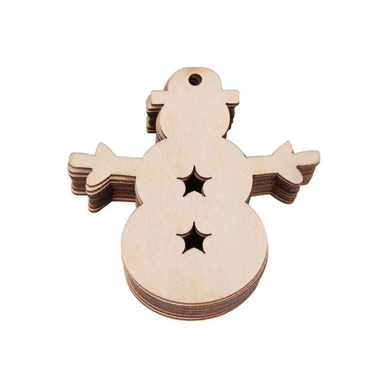 Crafts Creative Wooden Christmas Tree Pendant Ornament Gift Accessories Christmas Pendant Fixed Carving Cutting Wood Piece