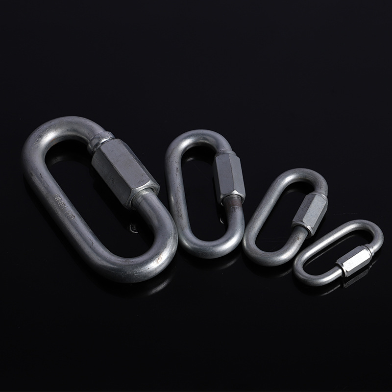 Climbing Button Carabiner Rock Climbing Load-Bearing Safety Catch Multi-Specification Chain Connecting Ring Factory Wholesale Oval Fast Climbing Button Carabiner