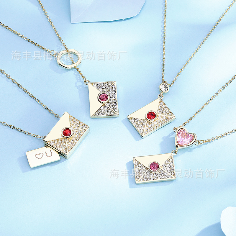 Shijia New Letra Love Letter Necklace Series High Quality Matching Love Letter Envelope Autumn/Winter Sweater Chain Clavicle Chain