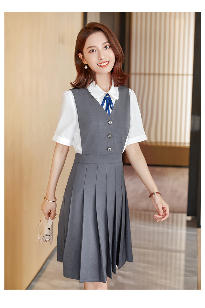 老师职业装教师套装小学面试服装幼儿园教师园服工作服女春夏裙子