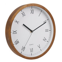 亚马逊跨境实木边框静音现代简约北欧日式客厅卧室木质挂钟钟表