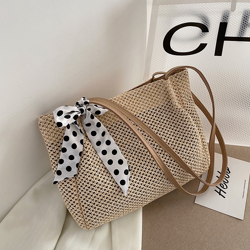 Fashion Scarf Straw Bag Women's Spring 2021 New Trendy Korean Style Western Style Shoulder Crossbody Personalized Woven Small Bag