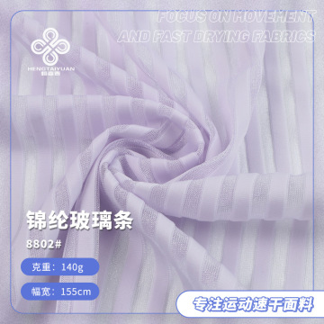 140g锦纶玻璃条冰凉丝锦纶高弹面料 春夏透明泳衣连衣裙布料