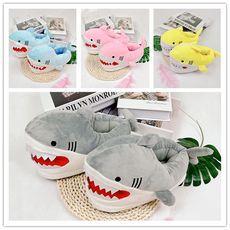 New Cute Cartoon Shark Head Indoor Warm Home Cotton Slippers Plush Home Cotton Slippers