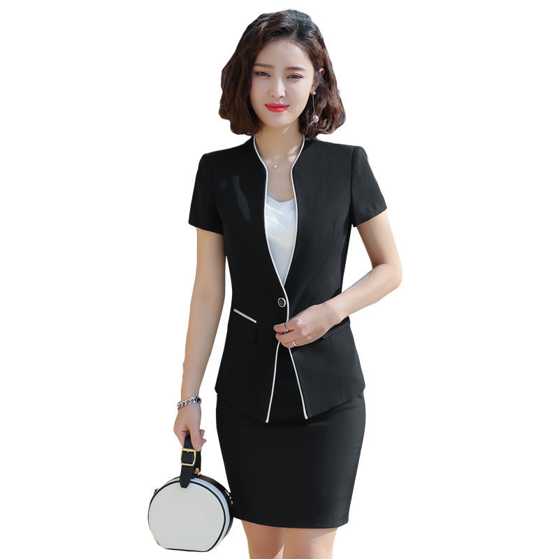 职业装女装套装短袖西服套裙空姐美容师制服夏装ol女士酒店经理服