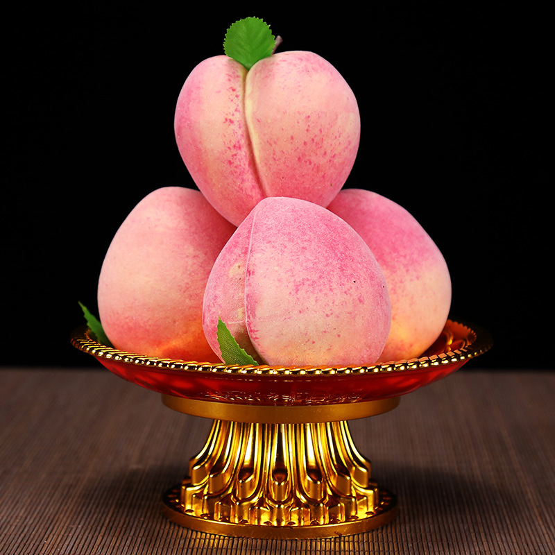 仿真水果假水果道具果子佛供桃子装饰财神爷贡品假苹果道具果实