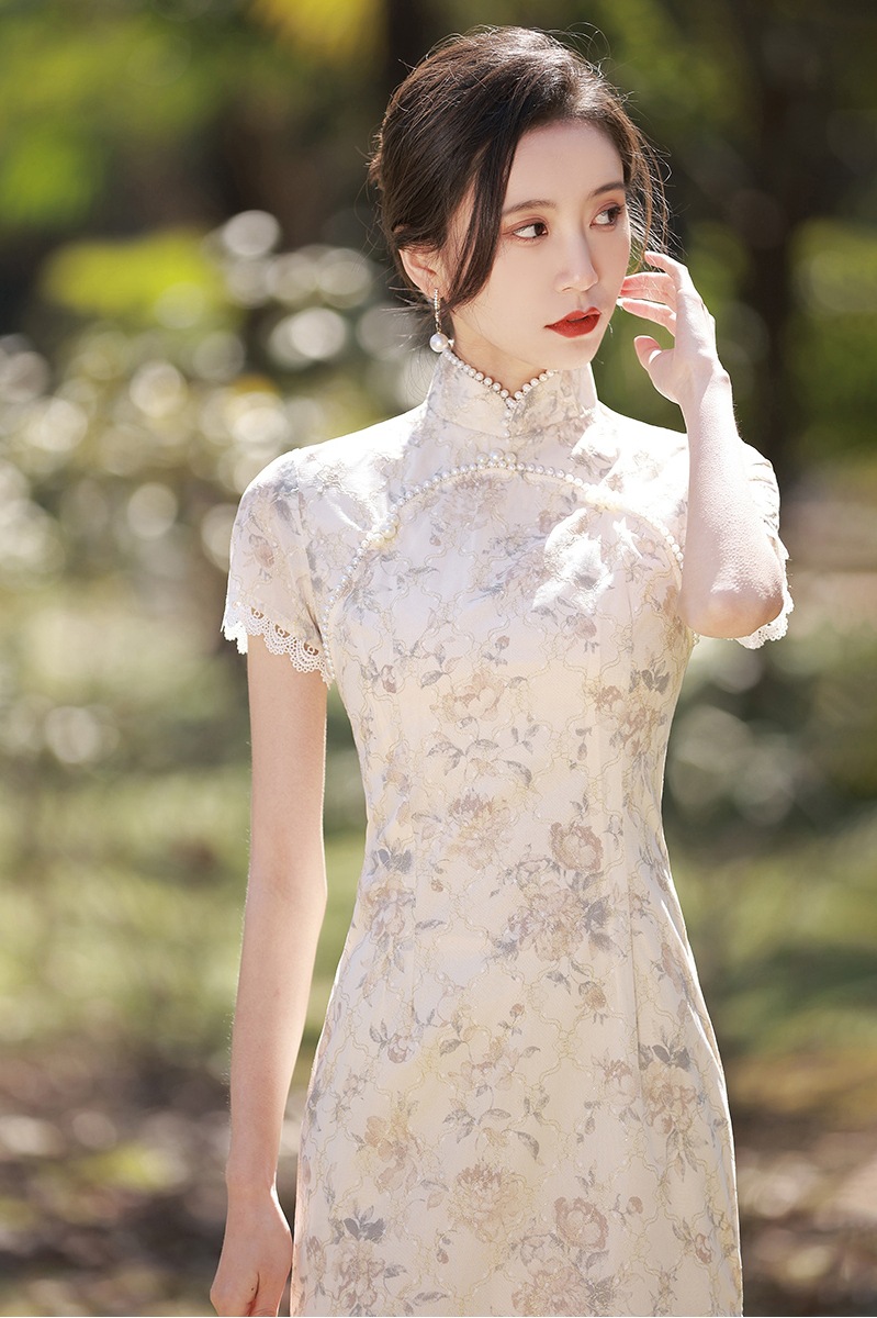 改良旗袍2023夏季新款时尚气质年轻款少女日常可穿收腰显瘦连衣裙