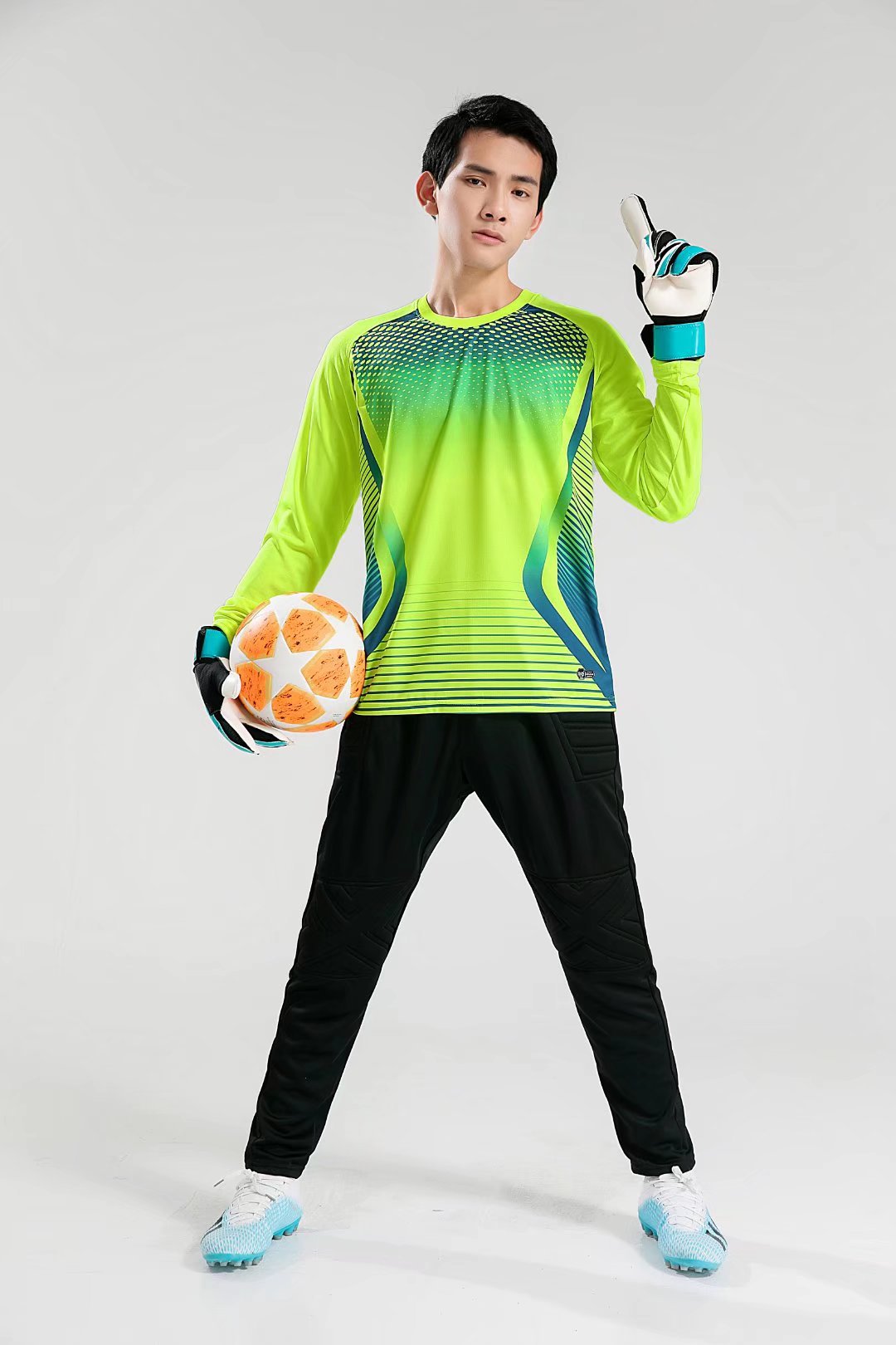 光板守门员球服男长袖足球套装比赛训练队服diy印字号长裤门将服