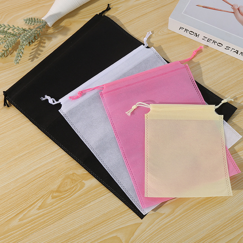 Non-Woven Drawstring Pouch Spot Drawstring Shoes Buggy Bag Home Dustproof Blank Nonwoven Fabric Bag Wholesale