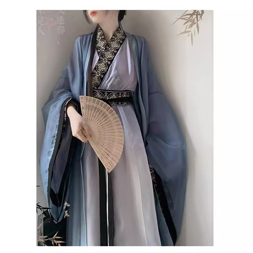 春夏季新款晋制汉服女款男款直裾大袖衫古装套装魏晋风情侣款汉服