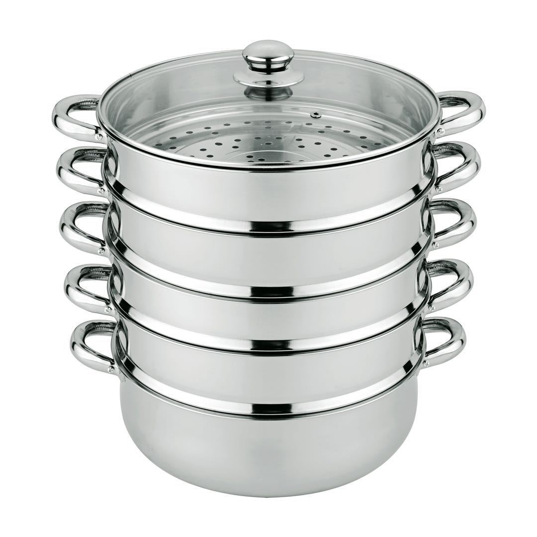 Hz480 Thickened Stainless Steel Steamer 26-40cm Double Layer Three Layer Four Layer Five Layer Steamer Export Pot Steamer