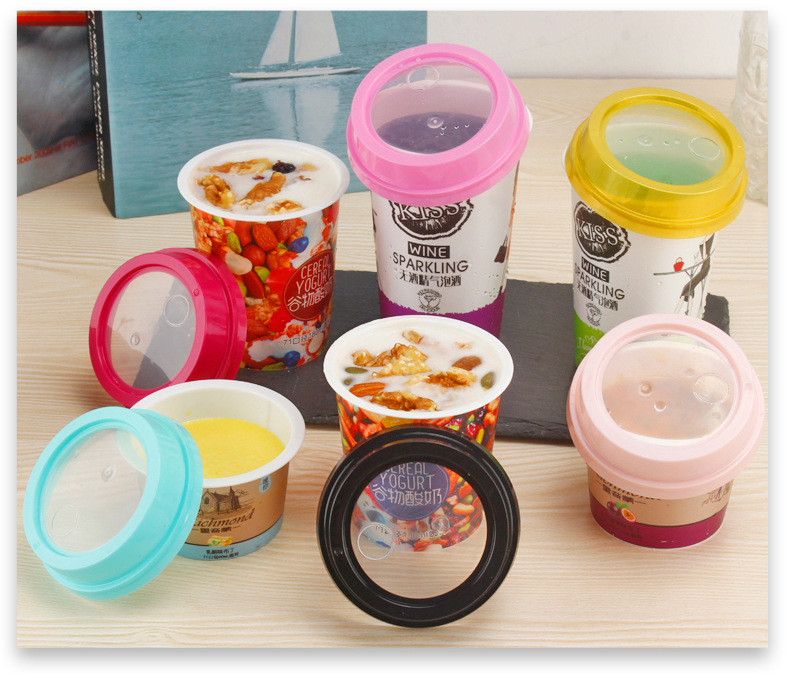 厂家定制模内贴标 酸奶杯冰淇淋杯水果捞杯
