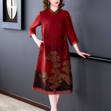 因搬家清衣柜 红色富贵花旗袍m码_阿里巴巴找货神器