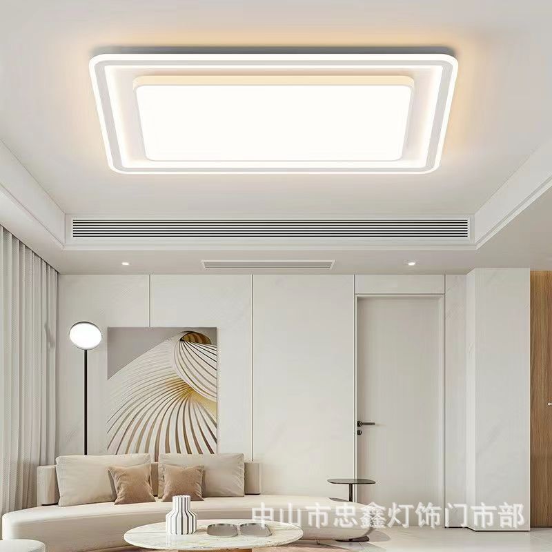 New Living Room Led Rectangular Ceiling Lamp Office Bedroom Dining Room Modern Simple Ultra-Thin Atmospheric Lamp Factory