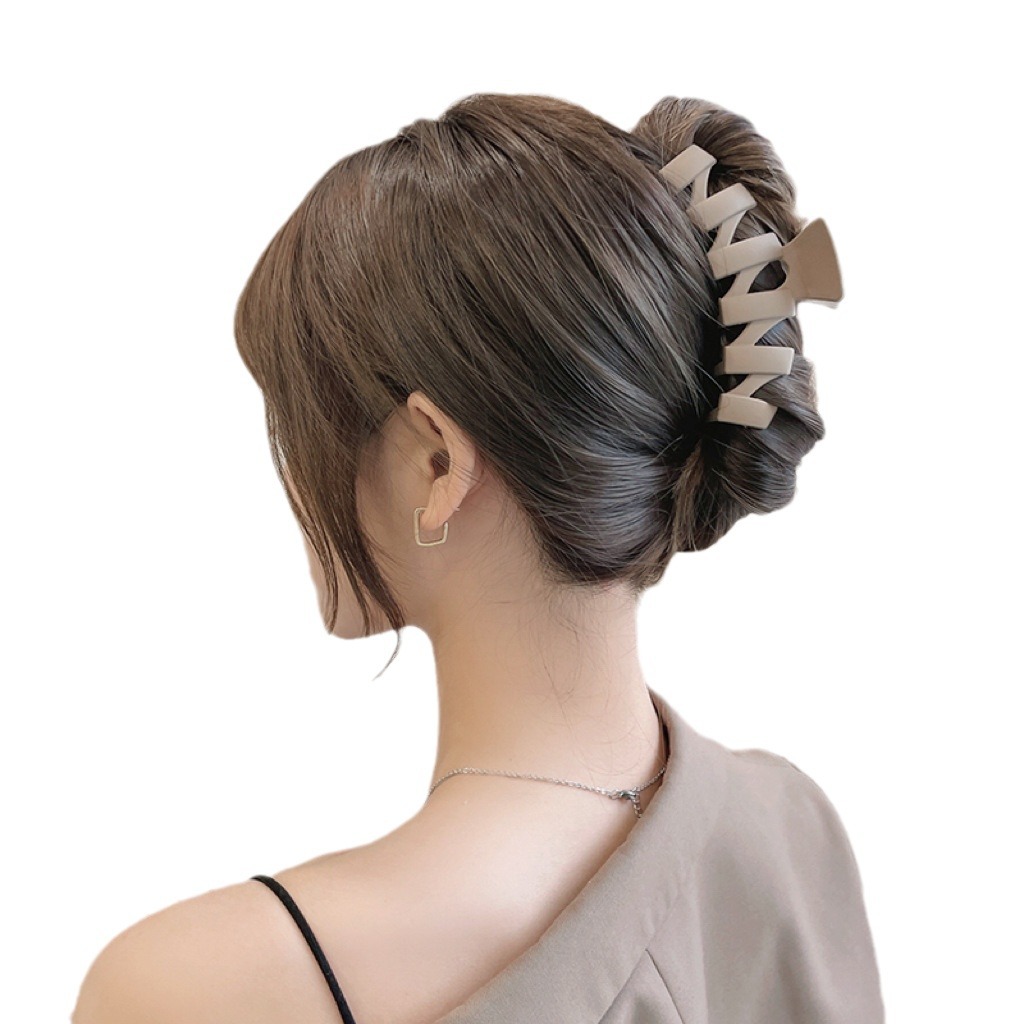 Cross-Border Frosted Texture Claw Clip Back Head High Ponytail Shark Clip Large Rib Hairpin Hair Accessories Wholesale