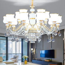 新款欧式客厅水晶吊灯简欧家用餐厅卧室吊灯现代简约大厅灯具灯饰