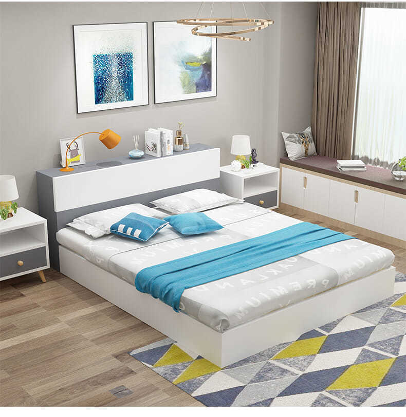 2米家用榻榻米床头靠背网红床主卧大床