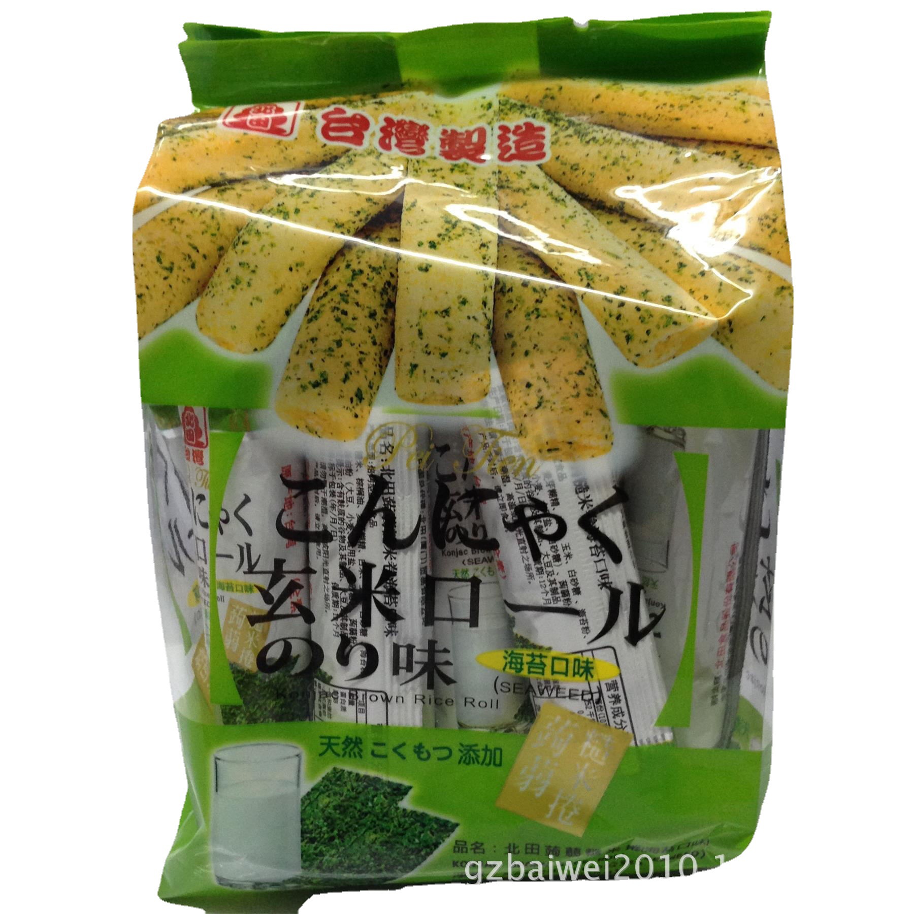 批发供应休闲零食台湾进口北田糙米卷海苔味160克 12包一箱-阿里巴巴