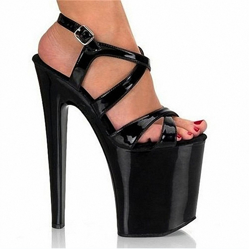 夜店恨天高水晶鞋 夏季时尚女鞋 20cm/厘米超高跟凉鞋 宴会演出鞋