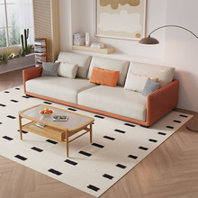 意式极简布艺沙发客厅双人三人直排沙发小户型公寓出租房网红沙发