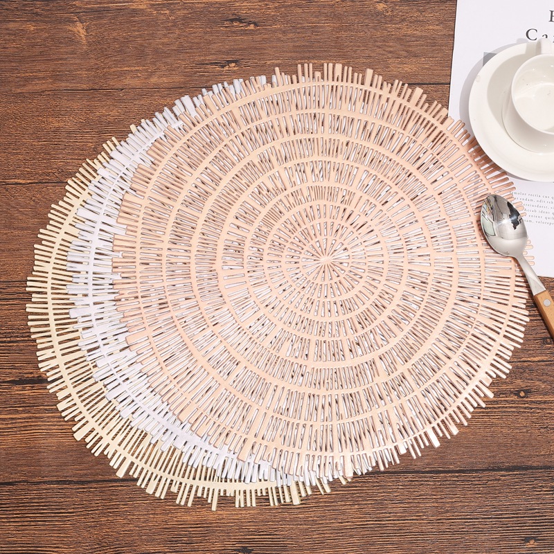 Nordic Style Placemat Hollow Pvc Bronzing Western-Style Placemat Heat Insulation Non-Slip Restaurant Hotel Table Mat Cross-Border Supply