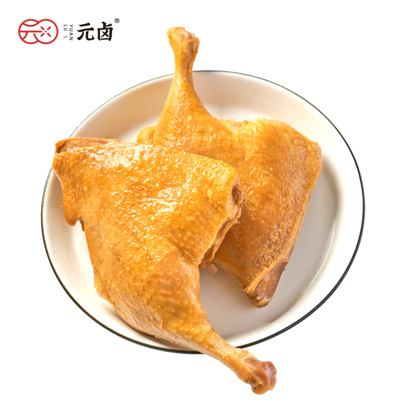 松发元卤大鸭腿下饭菜潮汕休闲卤味即真空五香酱卤鸭肉零食熟食